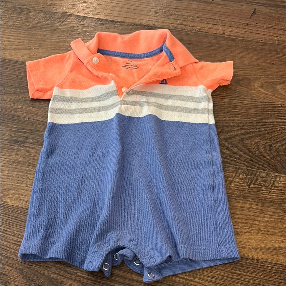 Orange and Blue Baby Romper